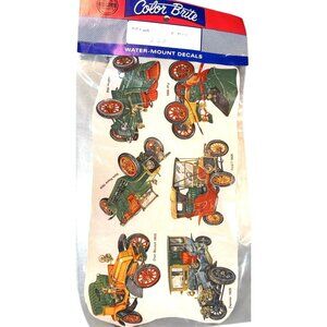 Vintage Color Brite Water-Mount Decals Of Classic Cars